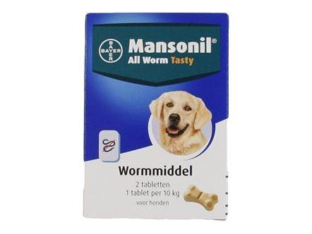 Mansonil Hond All Worm Tasty Tabletten 2 ST - Pet4you