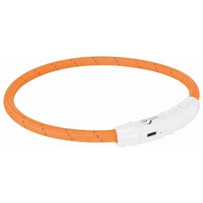 Trixie Halsband Hond Flash Lichthalsband Usb Tpu / Nylon Oranje 65X0,7 cm - Pet4you