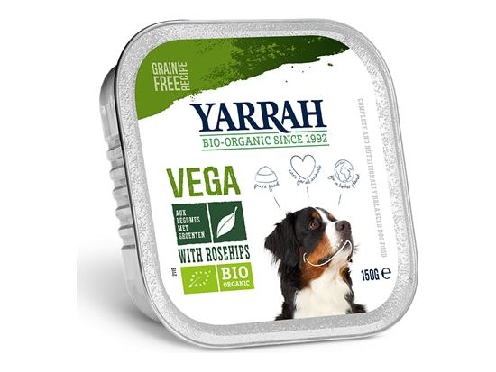 Yarrah Dog Alu Brokjes Vega Met Rozenbottels 12X150 GR - Pet4you