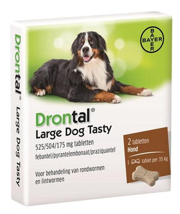 Bayer Drontal Tasty Ontworming Hond LARGE 2 TABLETTEN - Pet4you