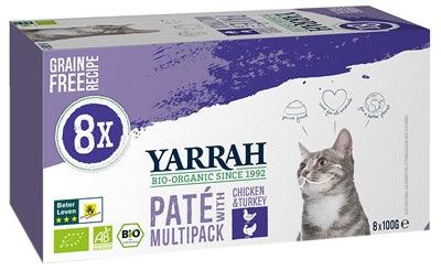Yarrah Cat Alu Pate Multipack Chicken / Turkey 8X100 GR - Pet4you