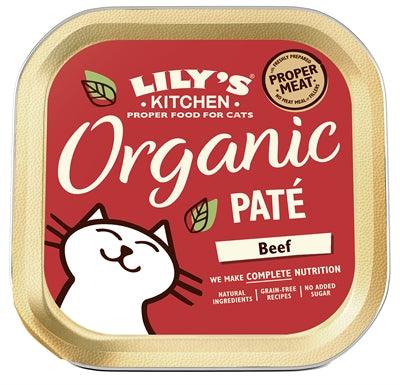 Lily's Kitchen Cat Organic Beef Pate 19X85 GR - Pet4you