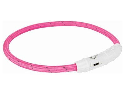 Trixie Halsband Hond Flash Lichthalsband Usb Tpu / Nylon Roze 45X0,7 CM - Pet4you