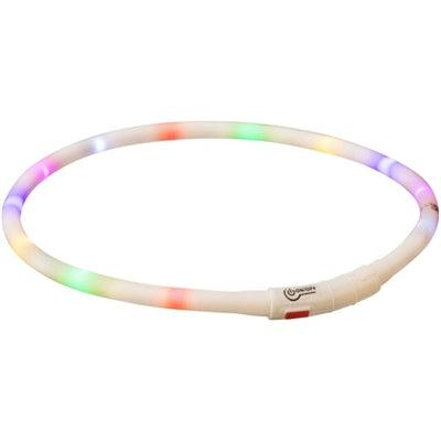 Trixie Halsband Usb Siliconen Lichtgevend Oplaadbaar Meerkleurig 70X1 CM - Pet4you